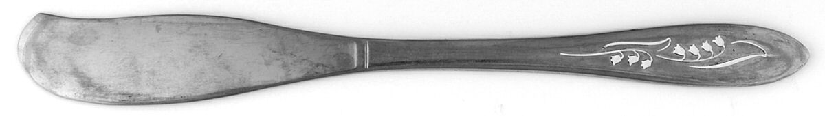 White Lily (Stainless) Flat Handle Butter Spreader by Oneida Silver-1