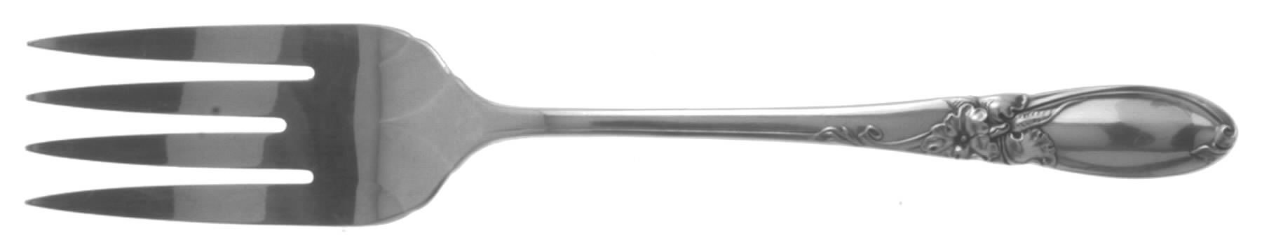 White Orchid (Silverplate, 1953) Medium Solid Cold Meat Serving Fork by Oneida Silver-1