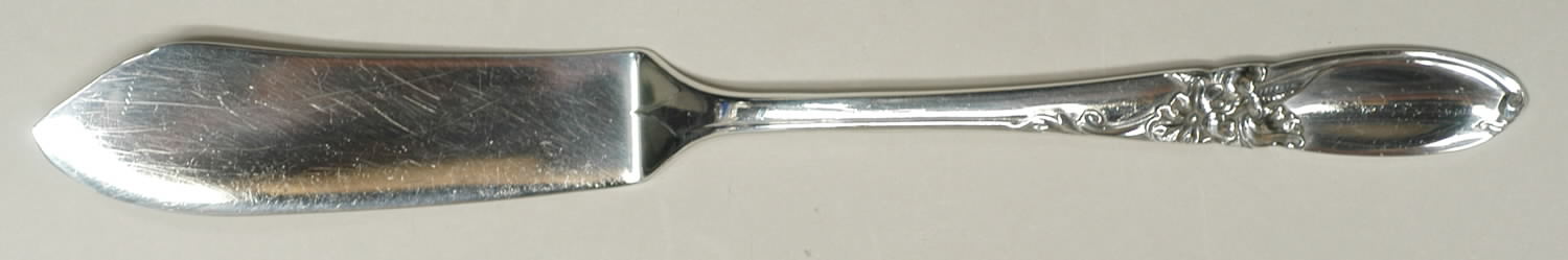 White Orchid (Silverplate, 1953) Flat Handle Master Butter Knife by Oneida Silver-1