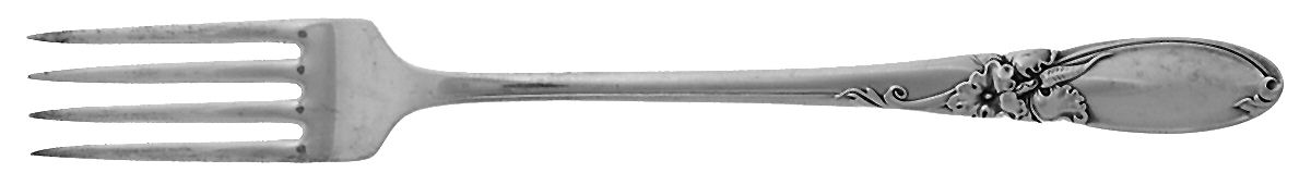 White Orchid (Silverplate, 1953) Grille Fork (Viande) by Oneida Silver-1