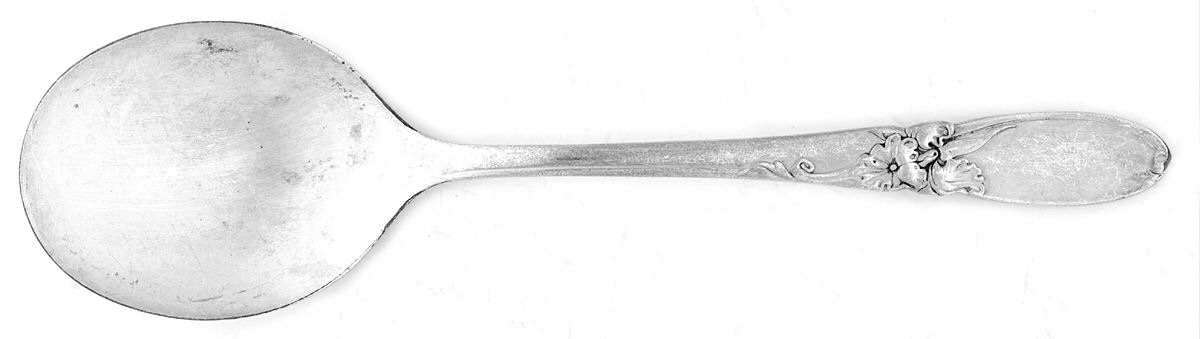 White Orchid (Silverplate, 1953) Round Bowl Soup Spoon (Cream Soup) by Oneida Silver-1