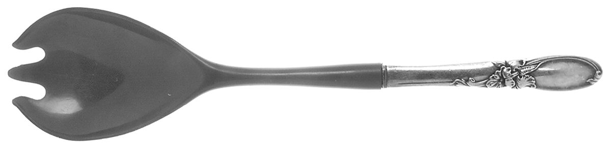 White Orchid (Silverplate, 1953) Salad Serving Fork with Plastic Prongs by Oneida Silver-1