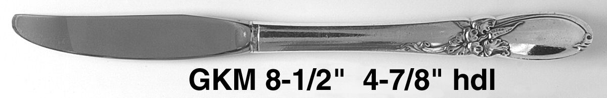 White Orchid (Silverplate, 1953) Modern Hollow Grille Knife by Oneida Silver-1