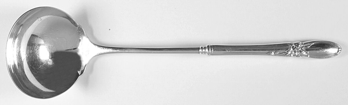 White Orchid (Silverplate, 1953) Hollow Handle Soup Ladle with Solid Bowl by Oneida Silver-1