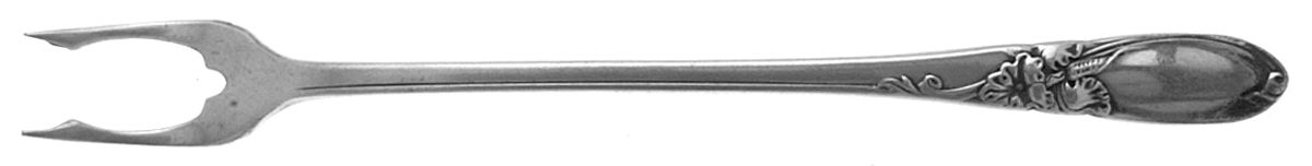 White Orchid (Silverplate, 1953) Short Handle Pickle/Olive Fork by Oneida Silver-1