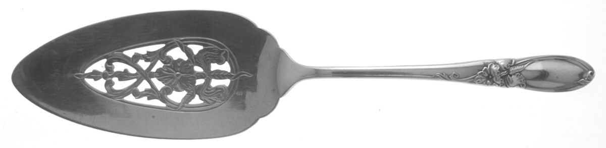 White Orchid (Silverplate, 1953) Solid Pierced Pie Server by Oneida Silver-1