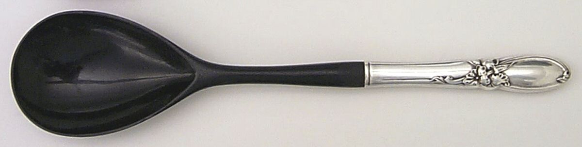 White Orchid (Silverplate, 1953) Salad Serving Spoon with Plastic Bowl by Oneida Silver-1