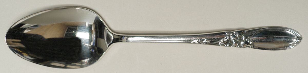 White Orchid (Silverplate, 1953) Tablespoon (Serving Spoon) by Oneida Silver-1