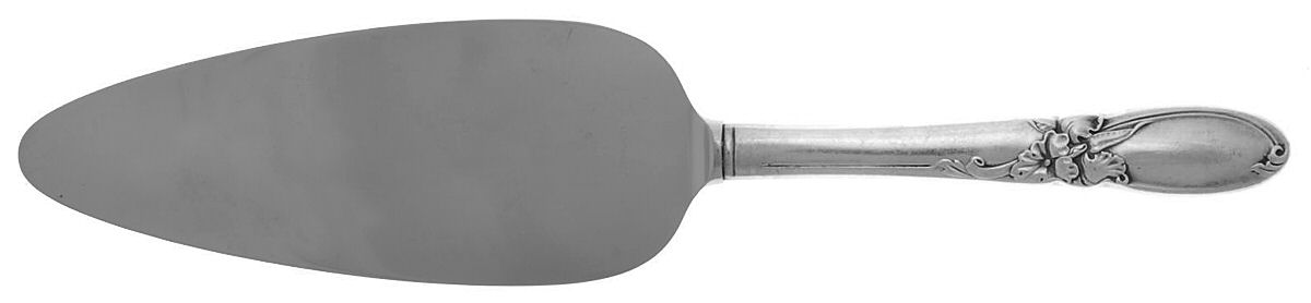 White Orchid (Silverplate, 1953) Pie Server with Stainless Blade by Oneida Silver-1