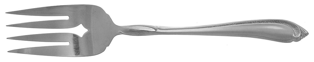 Whispering Sand (Stainless) Medium Solid Cold Meat Serving Fork by Oneida Silver-1