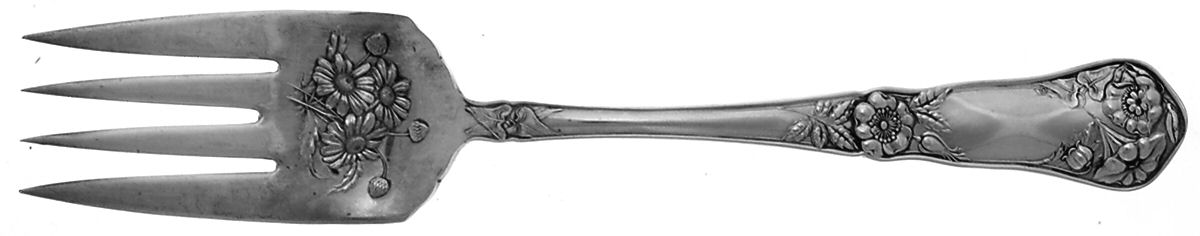 Wildwood II (Silverplate, 1908) Medium Solid Cold Meat Serving Fork by Oneida Silver-1