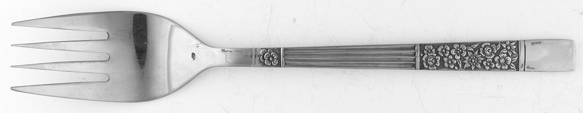 Wildwood (Stainless) Medium Solid Cold Meat Serving Fork by Oneida Silver-1