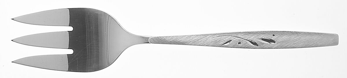 Will O' Wisp (Sterling, 1968) Medium Solid Cold Meat Serving Fork by Oneida Silver-1