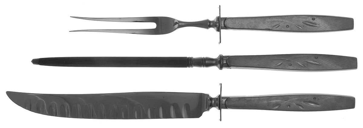Will O' Wisp (Stainless) Small Steak 3-Piece Carving Set with Stainless Blade by Oneida Silver-1