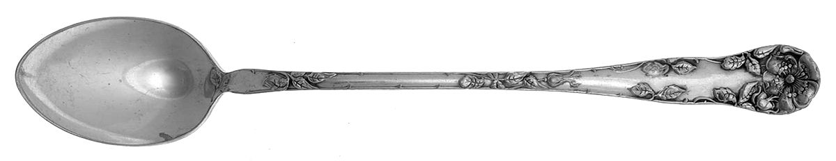 Wild Rose (Silverplate, 1904) Parfait Spoon (Solid Piece) by Oneida Silver-1