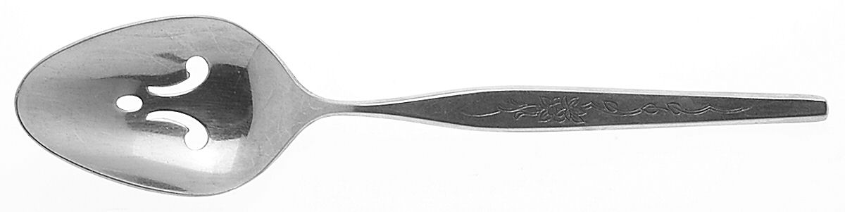 Woodcrest (Stainless) Pierced Tablespoon (Serving Spoon) by Oneida Silver-1