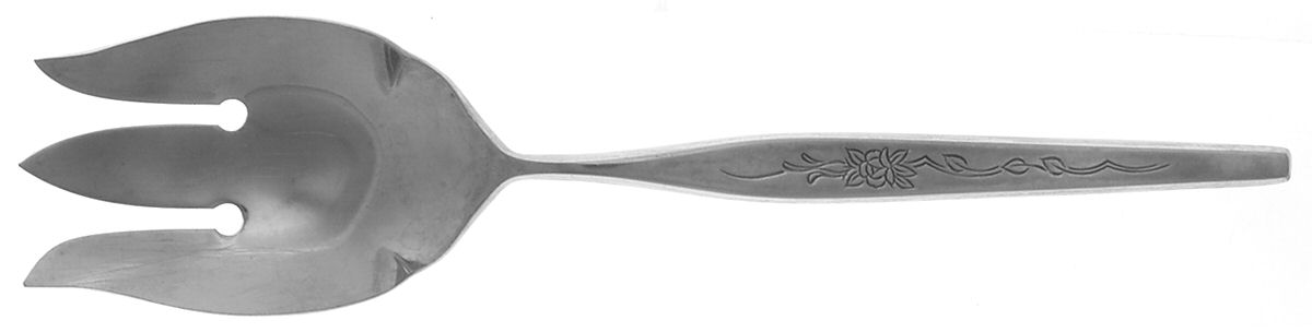 Woodcrest (Stainless) Medium Solid Cold Meat Serving Fork by Oneida Silver-1