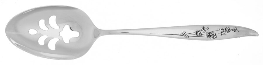 Young Love (Sterling, 1958) Pierced Tablespoon (Serving Spoon) HC by Oneida Silver-1