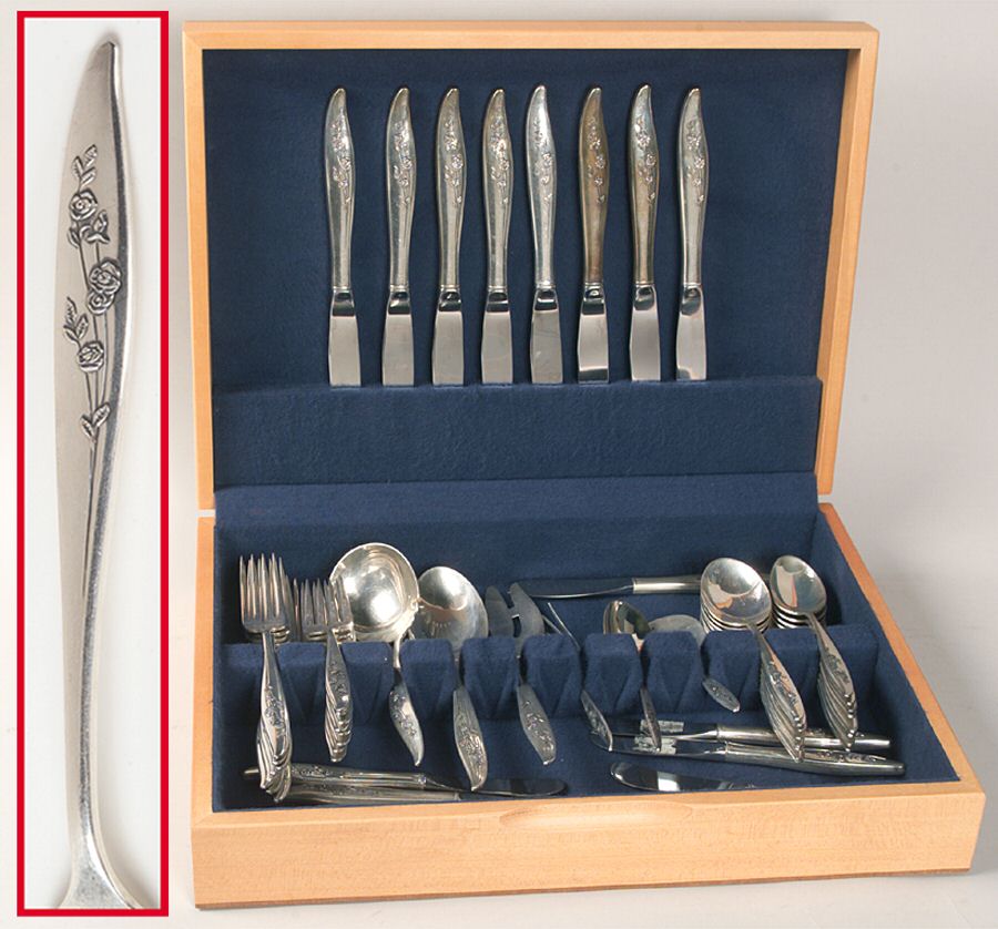 Young Love (Sterling, 1958) 55 Piece Set by Oneida Silver-1