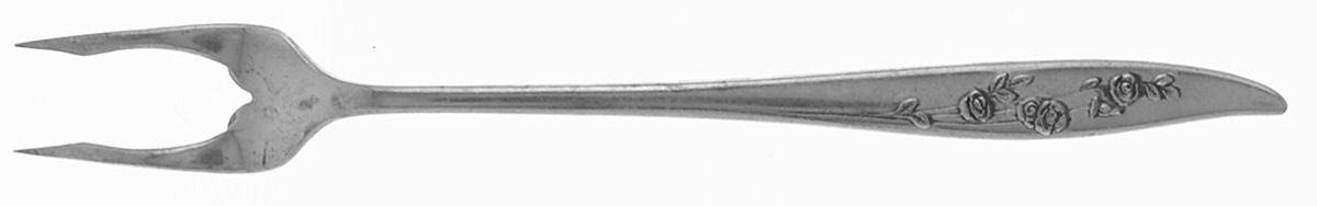 Young Love (Sterling, 1958) Short Handle Pickle/Olive Fork by Oneida Silver-1