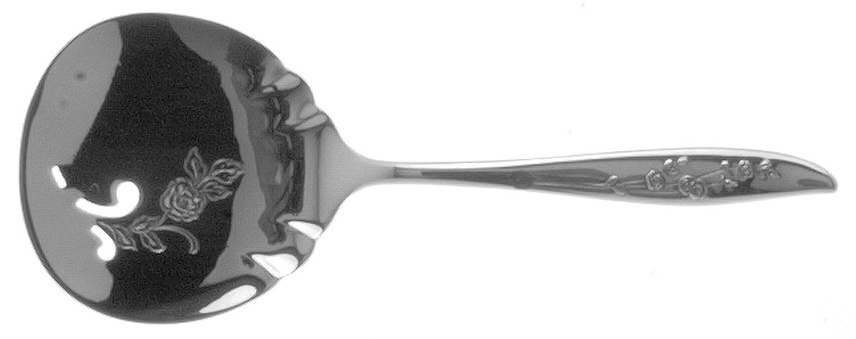 Young Love (Sterling, 1958) Solid Bon Bon Spoon with Pierced Bowl by Oneida Silver-1
