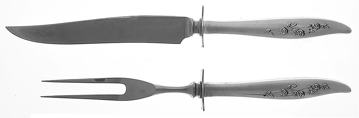 Young Love (Sterling, 1958) 2 Piece Small Carving Set W/ Sterling Guard by Oneida Silver-1