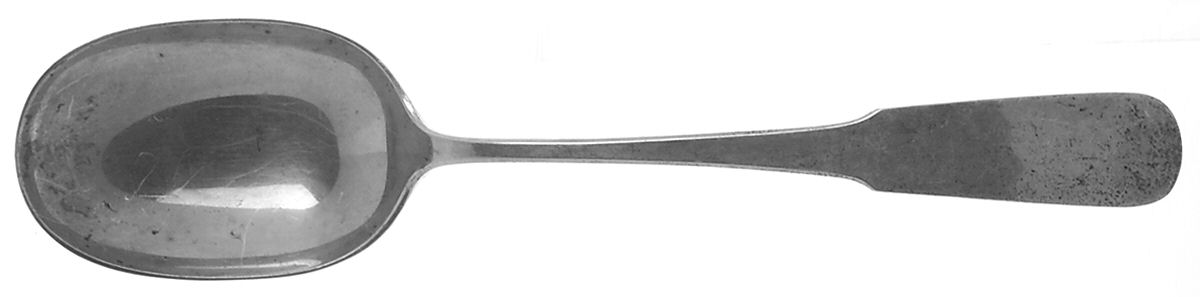 Fiddleback-Old (Sterling, 1810) Solid Salad Serving Spoon by Old Newbury-1