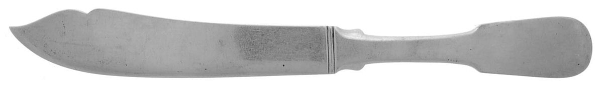 Fiddleback-Old (Sterling, 1810) Individual Solid Fish Knife by Old Newbury-1