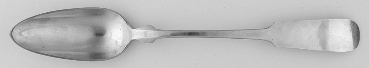 Fiddleback-Old (Sterling, 1810) Solid Chop Serving Spoon by Old Newbury-1