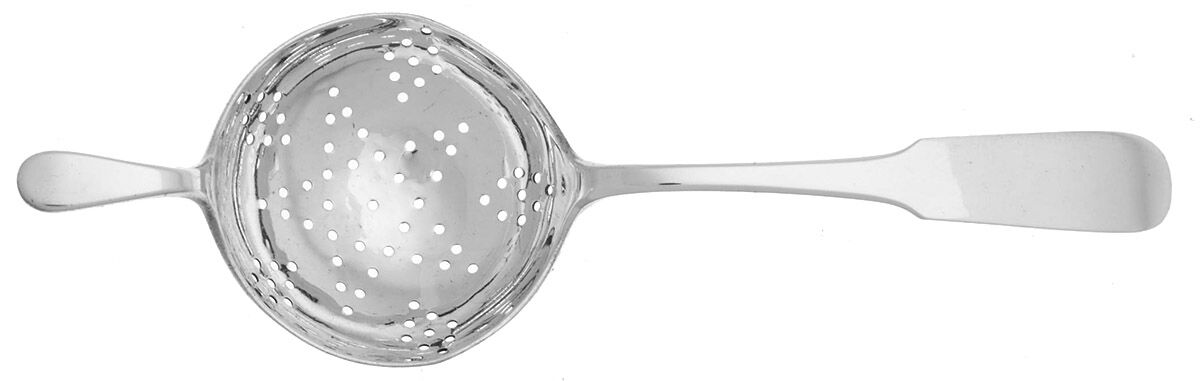 Moulton (Sterling, 1800) Solid Individual Overcup Tea Strainer by Old Newbury-1