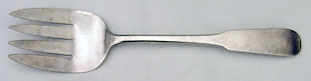 Moulton (Sterling, 1800) Large Solid Fish Serving Fork by Old Newbury-1