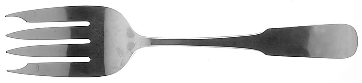 Moulton (Sterling, 1800) Medium Solid Cold Meat Serving Fork by Old Newbury-1