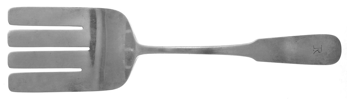 Moulton (Sterling, 1800) Large Solid Asparagus Serving Fork by Old Newbury-1