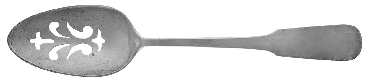 Moulton (Sterling, 1800) Pierced Tablespoon (Serving Spoon) by Old Newbury-1
