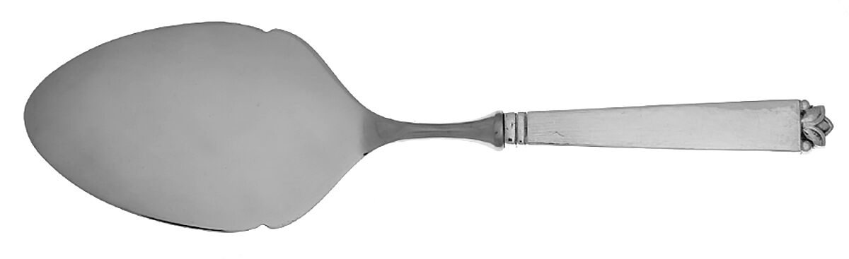 Oak Leaf (Sterling, 1939, No Signature Marks) Pastry Server with Stainless Blade by Old Newbury-1