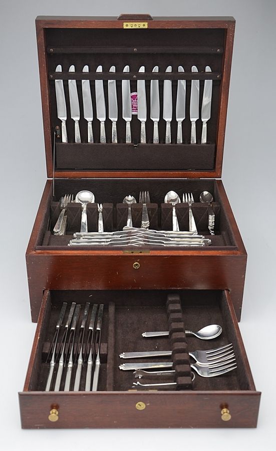 Oak Leaf (Sterling, 1939, No Signature Marks) 139 Piece Set by Old Newbury-1