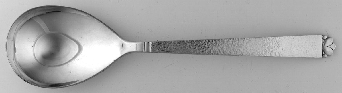 Oak Leaf (Sterling, 1939, No Signature Marks) Oversize Solid Salad Serving Spoon by Old Newbury-1