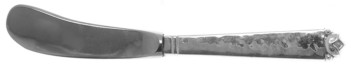 Oak Leaf (Sterling, 1939, No Signature Marks) Butter Spreader Hollow Hdl-Paddle/Stainless Blade by Old Newbury-1
