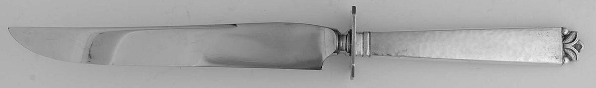 Oak Leaf (Sterling, 1939, No Signature Marks) Small Carving Knife W/Sterling Guard by Old Newbury-1