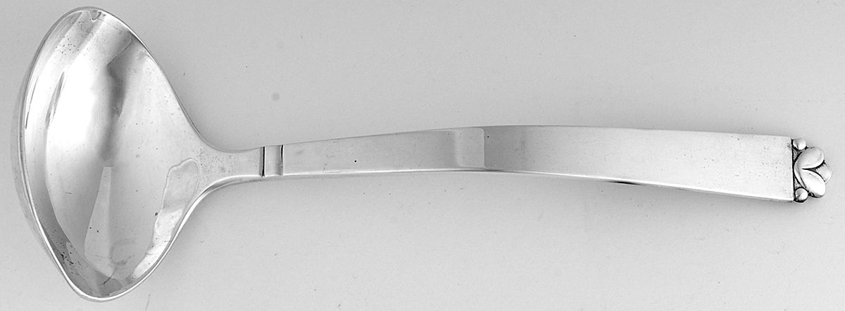 Oak Leaf (Sterling, 1939, No Signature Marks) Solid Gravy Ladle by Old Newbury-1