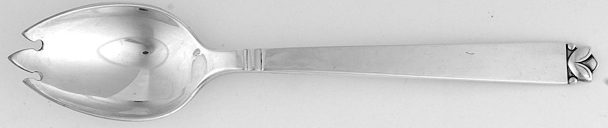 Oak Leaf (Sterling, 1939, No Signature Marks) Ice Cream Fork by Old Newbury-1