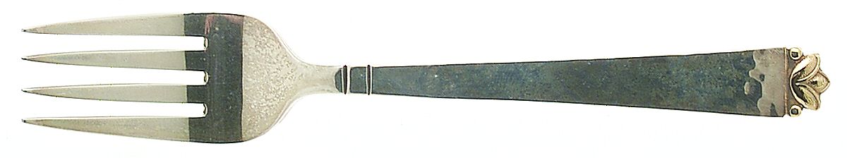 Oak Leaf Gold (Sterling, 1965, Gold Accent) Individual Salad Fork by Old Newbury-1