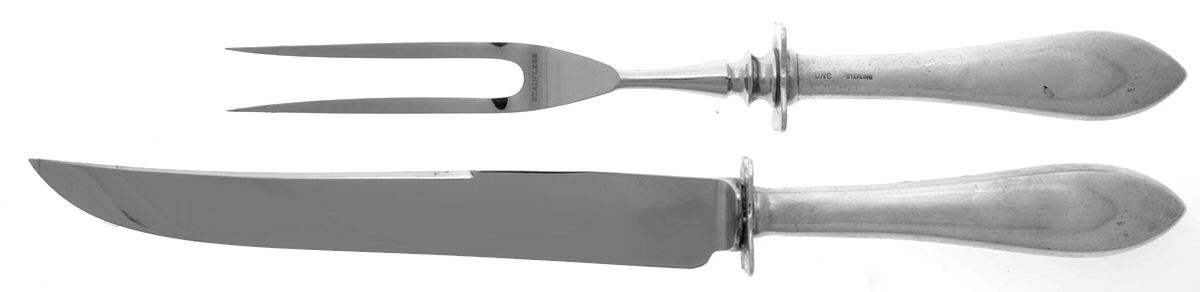 Old Newbury (Sterling, 1800) Small Stainless Blade 2-Piece Steak Carving Set by Old Newbury-1