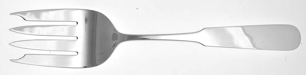 Panel Antique (1810) Medium Solid Cold Meat Serving Fork by Old Newbury-1