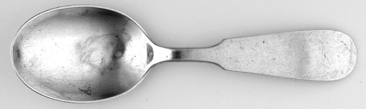 Panel Antique (1810) Straight Handle Baby Spoon by Old Newbury-1