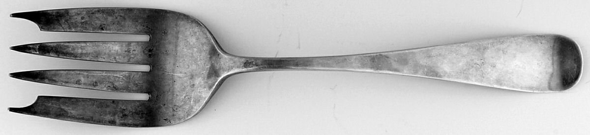 Windsor (Sterling, 1800) Medium Solid Cold Meat Serving Fork by Old Newbury-1