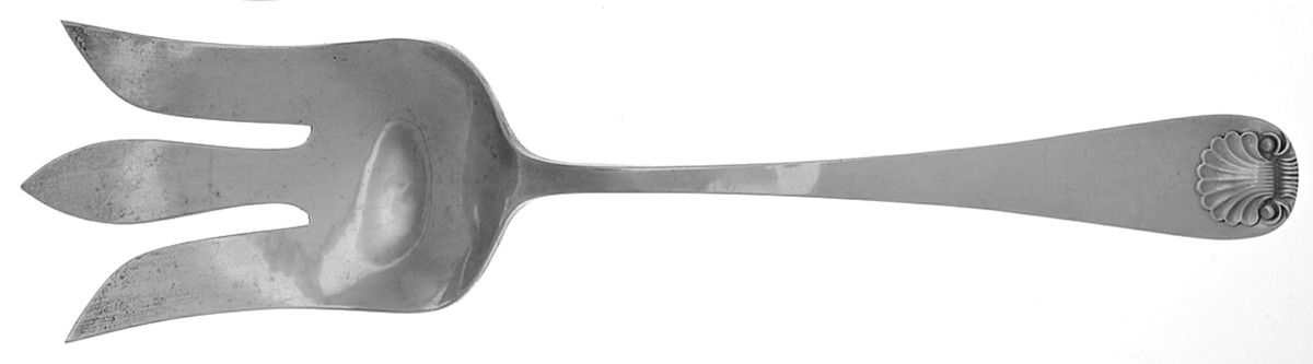 Windsor Shell (Sterling, 1967) Oversize Solid Salad Servng Fork by Old Newbury-1