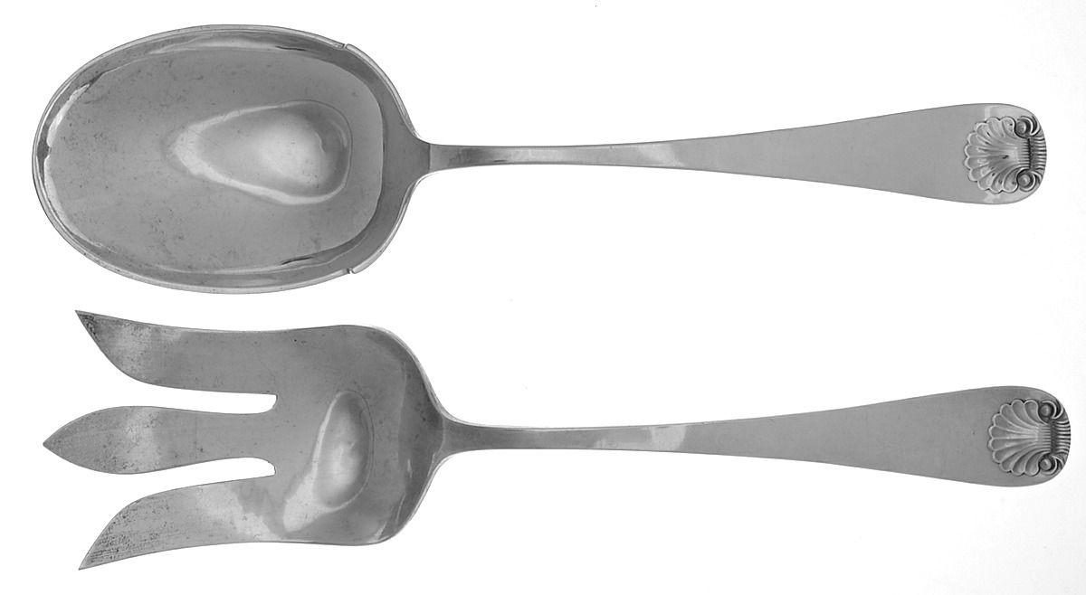 Windsor Shell (Sterling, 1967) Solid Oversized Serving Salad Set by Old Newbury-1