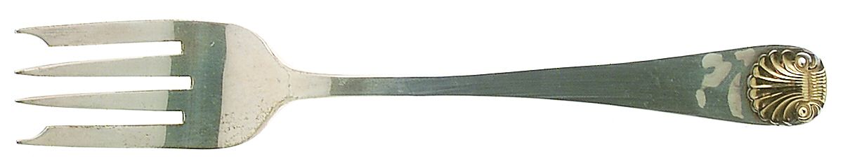 Windsor Shell Gold (Sterling, Gold Accent) Individual Salad Fork by Old Newbury-1