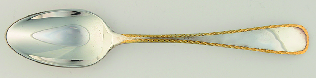 York (Sterling-Gold Ac 1976) Dessert/Oval Soup Spoon by Old Newbury-1